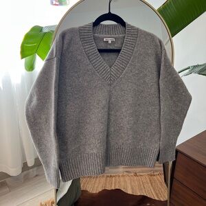 Reformation Jadey Cashmere Oversized V-neck Sweater